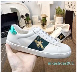 Dress Shoes Casual Top Quality Bee Snake Tiger Genuine Leather Fashion Flats Bottoms Lover Sneakers With Box