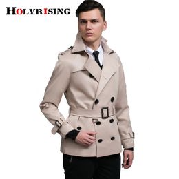 Men's Trench Coats spring men trench coat double breasted mens overcoat classic slim casaco england clothing 18221 holyrising 230914