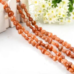 Loose Gemstones Natural Red Aventurine Heart Beads Orange Stone 12mm DIY Handmade Jewellery Accessories