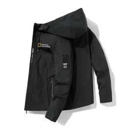 SpringAutumn Motorcycle Jacket Martimotos Printed Casual Men's Outdoor Camping Hoodie Fashion Zipper Coat