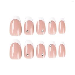 False Nails French Style White Edge Manicure Durable & Never Splitting Comfort Fake For Shopping Travelling Dating