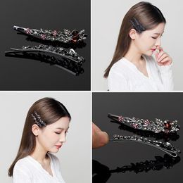 Hair Clips 1pair Luxury Clip For Mothers Crystal Shining Bow Butterfly Flower Accessories Hairpin Fashion Side Barrettes Gifts