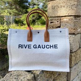 Hot Fashion Handbag for Woman Rive Gauche Tote Shopping Bag Handbags Topbags Linen Large Travel Crossbody Shoulder Satchel Wallet Women Designer Beach Bags 48cm