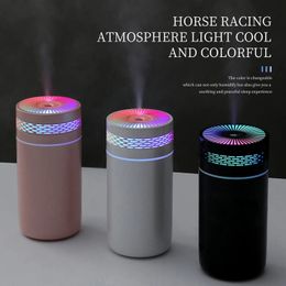 320ML Mini USB Ultrasonic Air Humidifier Portable Car Air Purifier Home Room Fragrance Heavy Fog Mist Humidifier with LED Lamp