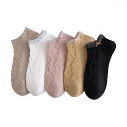 Women Socks 2023 Summer Solid Candy Silicone Non-slip Ankle Sock Low Cut Female Cotton Slipper No Show 10 Pairs