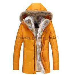 Mens Fur Faux Fur Mens Jackets Winter Down Jackets Mens Fur Coat Hoodies Thick Warm outwear Overcoat Snow Clothes Real Raccoon Fur Collar Rabbit Fur Linner S5XL NewL23