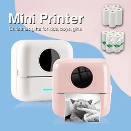 Pocket Printer Wireless BT Thermal Printers With 11 Rolls Printing Paper And 1200mAh Battery, Portable Inkless Printer For IPhone Mini Sticker Printer