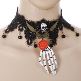 Horror Skull Palm Necklace Ghost Festival Makeup Ball Vampire Lady Dress up Foreign Trade Halloween Party Props