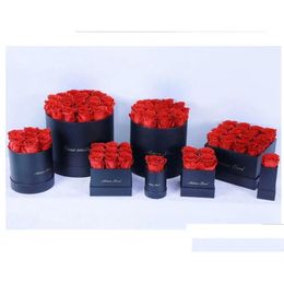 Decorative Flowers Wreaths Eternal Holding Bucket Valentines Day Gift Box Rose Flower Girlfriend Wife Romantic Festival Gifts Rh3301 D Dhd0Z