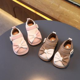 First Walkers Spring Autumn Baby Girl Leather Shoes Toddler Sweet Bow Princess Soft Sole Anti-slip Kids Mary Janes Flats