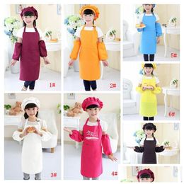 Aprons Kids Pocket Craft Cooking Baking Art Painting Kitchen Dining Bib Children 15 Colors Customizable Dbc Drop Delivery Home Garde Dhcp0