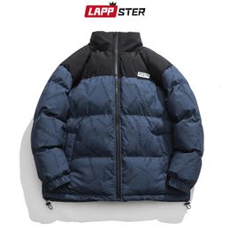 Men's Down Parkas LAPPSTER Y2k Patchwork Thick Puffer Jackets Winter Puffer Jacket Men Korean Fashions Parkas Streetwear Colour Block Jackets 230912