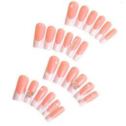 False Nails French Nail With White Edge Full Cover Artificial Easy Removal For Shopping Travel Dress Matching