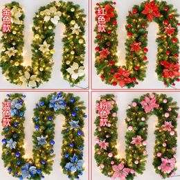 Decorative Flowers Christmas Vine Artificial Wreath DIY Garland Pine Needle Plastic Wreaths