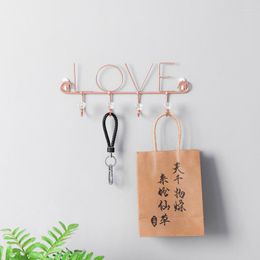 Hooks Nordic Minimalist Light Luxury Wrought Iron Crystal Door Back Hook Creative LOVE Bedroom Wall Decoration Grocery Storage