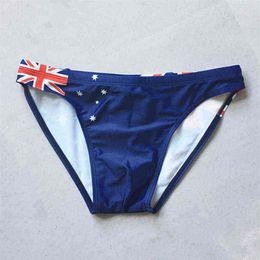 Men's Swimwear Br Aus Fr Uk Flag Men Swimming Briefs Sexy Swimwear Bikini Swimwear For Youth Boy Swimsuit Man Beach Shorts ga250R