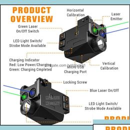 Others Tactical Accessories Others Tactical Accessories 500 Lumens Blue Beam For Pistol Shockproof Red Green Laser Sight Usb Rechargea Dhsib