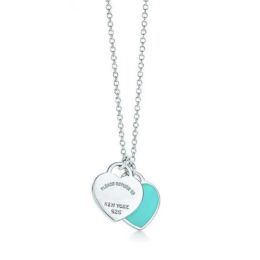 Pendant Neckalce Design luixury Brand Heart Love Necklaces for Women Stainless Steel Jewellery Accessories Zircon Green Pink Women 12 LL