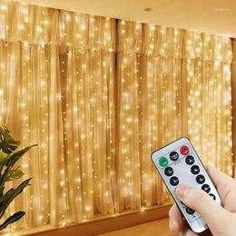 Strings USB Curtain Lights Indoor Waterfall Fairy String Led Bedroom Decoration Wedding Christmas Party Holiday Year