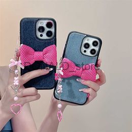 Cell Phone Cases and South niche girls denim bow phone case suitable for 15 girls J230914