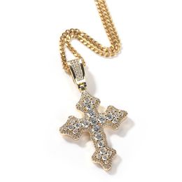 Vintage Cross Necklace Fashion Mens Gold Hip Hop Iced Out Pendant Necklaces Jewelry Drop Delivery Dhht9