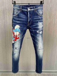 Men's Jeans Italian fashion European and American men's casual jeans high-end washed hand polished quality Optimised A611 x0914