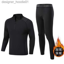 Mens Thermal Underwear Mens Thermal Underwear Ski underwear Fleece Warm Compression Sports Winter Tights Quick dry Second skin thermal Gyms Workout L221017 L23091
