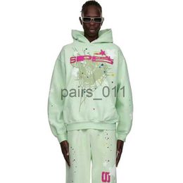 Men's Hoodies Sweatshirts Mens hoodies spider 555 hoodie tracksuit sp5der Mint Green Belinni sportwear ports hooded casual suitss x0914