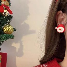 Stud Earrings 1Pair Christmas Earring Xmas Tree Deer Santa Claus Snowman Cartoon Year Festival Jewelry For Women Decoration