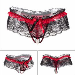 Sexy Cute Women Floral Lace Briefs See Through Transparent Lace Bowknot Underwear Girls Erotic Intimates Briefs Panties Breathable173T