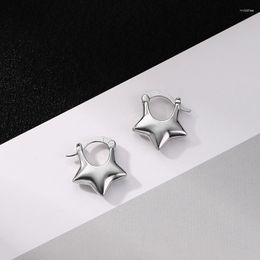 Hoop Earrings Arrive 925 Silver Needle Piercing Star Earring For Women Girls Fashion Party Wedding Jewellery Eh656