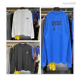 Dept Designer t Shirt Man Pure Cotton Round Neck Long Tshirt Sweater Letter Pocket Printingcasual Fashion Loose Men Women Sweatershirts