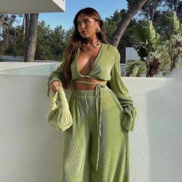 Women's Two Piece Pants Women Sexy Top Loose Suit Summer Pant Sets Matching Night Club Outfits Set Conjuntos De Mujer 2 Piezas Elegante