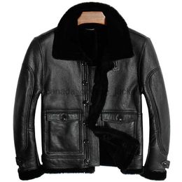 Men's Fur Faux Fur Free shipping.Brand new mens 100% shearling Jacket man genuine Leather jackets.winter thick sheep fur coat soft sheepskinL230914