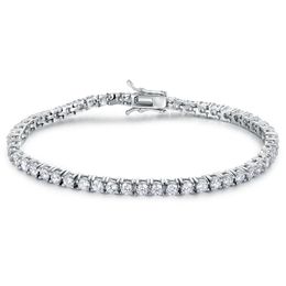 100% Authentic Solid 925 Sterling Silver tennis chains Hip-hop Tide Bracelets Zircon 3mm Bracelet Tennis bracelet Luxury silver Je281J