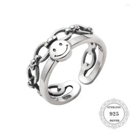 Cluster Rings Smile Chain Ring Style Soul Jewelry Good Jewerly For Women Men 2023 Gift In 925 Sterling Silver Super Deals