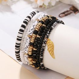 Strand Vintage Wing Pendant Bracelets Bohemian Soft Clay Crystal For Women Jewelry