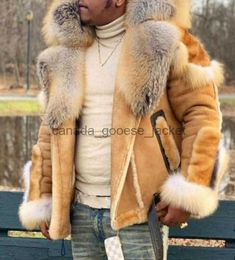 Men's Fur Faux Fur Men039s Jackets Faux Leather Plush Fur Coats Men One Large Collar Coat Man Casaco Feminino Clothes Vintage Harajuku Plus Size 45178984L230914