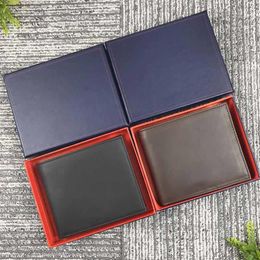 2018 Genuine Leather Men Wallets Brown Mens Wallet Short Purse With Coin Pocket Card Holders Gift Box High Quality239W