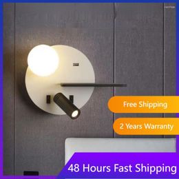 Wall Lamp Usb Charging Lamps For El Bedroom Bedside Modern Sconce Light Fixture Luminaire Spotlight Reading Lights Rotate Led Deco