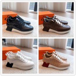 Famous Brand Men Bouncing Sneaker Shoes Calfskin Stone Leather Giga White Black Blue Runner Sports Goatskin Light Sole Low Top Trainers Wholesale Walking With Box