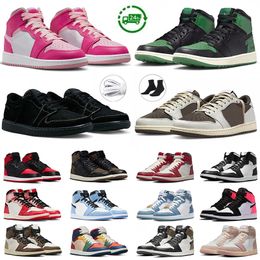 Nike Air Jordan 1 Travis Scott 1 Low Basketball Shoes Jordan1s. Black Phantom Reverse Mocha jordans Black White High Panda Jordan1s Fierce Pink OG【code ：L】Travis Scot Travis Scot.