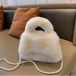 Evening Bags 2023 Autumn Winter Faux Fur Tote Crossbody For Women Small Wallet Handbag Luxury Ladies Plush Shoulder Hand Bag