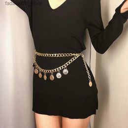 Belts Luxury Tassel Coin Thick Belt Chain for Women Gold Silver Fashion All-match Metal Waist Chain For Party Jewellery Jean Dress Hip 3 Q230914