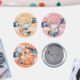 Brooches Chainsaw Man Anime Metal Pin Brooch Power Makima Denji Hayakawa Cosplay Badage Baackpack Clothes Hat Accessories Fans Gifts