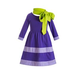 Family Matching Outfits Girls Daphne Blake Dress Costume Skater Halloween Women Cosplay Fitted Skirt Outfit kids Velma Fred or Shaggy costume 230914