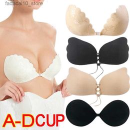 Breast Pad New Lace Invisible Nude Bra Push Up Chest Paste Sexy Breast Pasty Invisible Silicone Chest Sticker Women Bikini Wedding DropShip Q230914