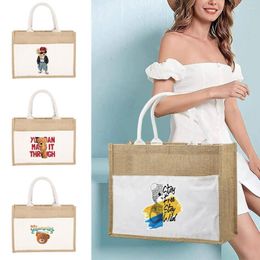 Shopping Bags Bag Handbags Storage Tote Folding Pouch Large-Capacity For Travel Grocery Picnic Cute Cartoon Bear