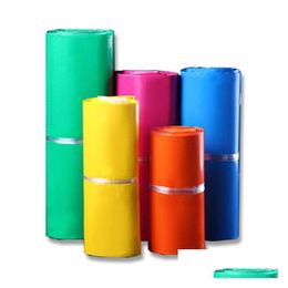 Mail Bags Wholesale 100Pcs/Lot Pink Yellow Colored Courier Bag Poly Mailer 10X13 Inches Express 25X35Cm Envelope Self Adhesive Seal Pl Dhkw2