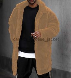 Men's Fur Faux Fur Men Vintage Warm Cardigan Fleece Jacket Winter Luxury Faux Fur Coat Fluffy Mink RobeL230914